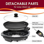 Elite Gourmet EMG-980B Smokeless Electric Tabletop Grill 14", Black - Grill Parts America