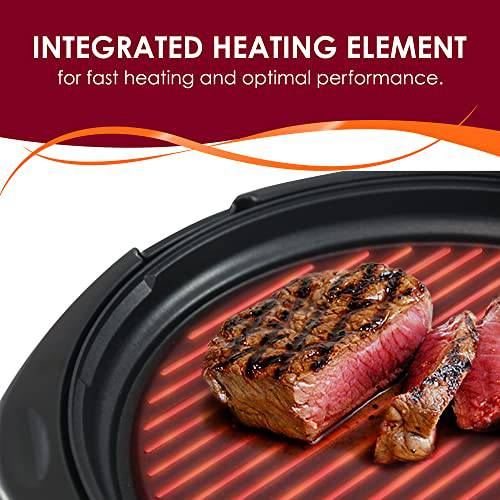 Elite Gourmet EMG-980B Smokeless Electric Tabletop Grill 14", Black - Grill Parts America