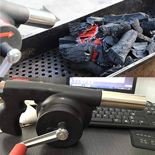 Esweny Outdoor Hand Crank Fan Air Blower Grill Picnic Camping Stove Accessories for Barbecue Fire Bellows Hand Crank Tool - Grill Parts America