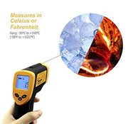 Etekcity Infrared Thermometer 1080 Non-Contact Digital Temperature Gun for Cooking, 58℉ to 1022℉ (-50℃ to 550℃), Yellow and Black - Grill Parts America