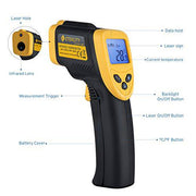 Etekcity Infrared Thermometer 1080 Non-Contact Digital Temperature Gun for Cooking, 58℉ to 1022℉ (-50℃ to 550℃), Yellow and Black - Grill Parts America