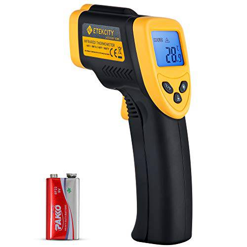 Etekcity Infrared Thermometer 1080 Non-Contact Digital Temperature Gun for Cooking, 58℉ to 1022℉ (-50℃ to 550℃), Yellow and Black - Grill Parts America