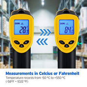 Etekcity Infrared Thermometer 1080 Non-Contact Digital Temperature Gun for Cooking, 58℉ to 1022℉ (-50℃ to 550℃), Yellow and Black - Grill Parts America