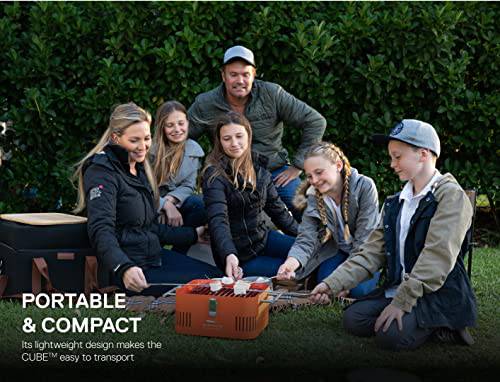 Everdure Cube Portable Charcoal Grill, Tabletop BBQ, Khaki - Grill Parts America