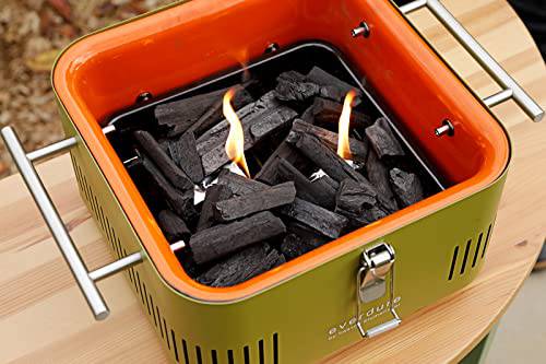 Everdure Cube Portable Charcoal Grill, Tabletop BBQ, Khaki - Grill Parts America