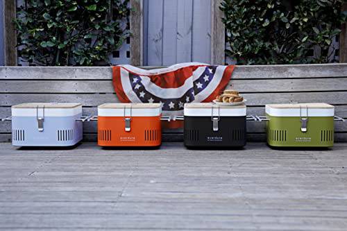Everdure Cube Portable Charcoal Grill, Tabletop BBQ, Orange - Grill Parts America