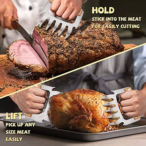 Meat Claws For Shredding - BBQ Grill Claws Stainless Steel Pulled Pork Chicken Shredder Claws Tool Metal Cooking Smoker Accessories Barbecue Birthday Gifts Ideas For Men Women Dad BBQ Enthusiasts - Grill Parts America