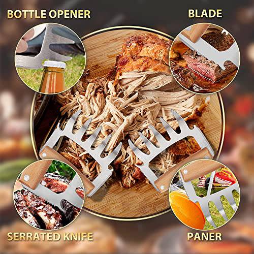 Meat Claws For Shredding - BBQ Grill Claws Stainless Steel Pulled Pork Chicken Shredder Claws Tool Metal Cooking Smoker Accessories Barbecue Birthday Gifts Ideas For Men Women Dad BBQ Enthusiasts - Grill Parts America