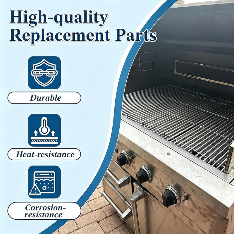 Heat Plate Shield Stainless Steel Gas Burner Cover Grill Replacement Parts for Viking VGBQ 30 in T Series, VGBQ 41 in T Series, VGBQ 53 in T Series, VGBQ30, VGBQ41, VGBQ53, 4 Pack Flame Tamers