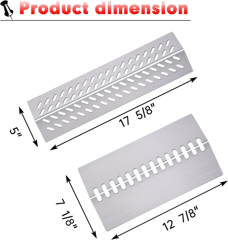 Grill Heat Shield Heat Plates for Bull Grill Replacement Parts 16631,16521, 16670, Cal Flame Replacement Parts, Bull Brahma, G Series 5 Burner Grill G5 BBQ18G05, Burner Covers BBQ Accessories