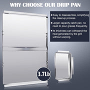 Grease Tray with Catch Pan for Nexgrill, Dyna Glo, Kenmore, BHG, Expert, Backyard Grill, Uniflame, BBQ Pro, BBQ Grillware Grill Replacement Parts, Adjustable 18''-24'' Gas Grill Drip Pan.