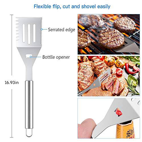 FYLINA BBQ Grill Tool Set, 21-Piece Heavy Duty Stainless Steel Grilling Utensils Tools with Aluminum Storage Case - Grill Parts America