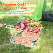 Fish Grill Basket, Portable Grill Basket for Fish, Vegetables, Shrimp, Steak, 304 Stainless Steel Grill Accessories, Heavy Duty, Large BBQ Basket - Grill Parts America