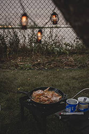 GasOne 200,000 BTU Square Heavy- Duty Single Burner Outdoor Stove Propane Gas Cooker with Adjustable 0-20Psi Regulator & Steel Braided Hose - Grill Parts America