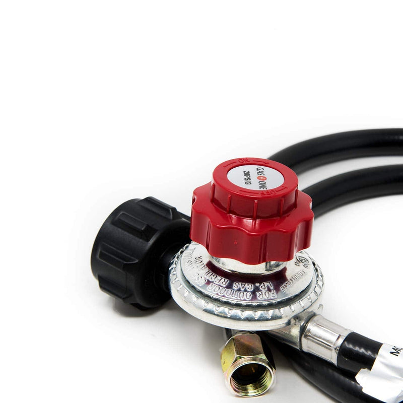 Gas One 4 ft High Pressure Propane 0-20 PSI Adjustable Regulator with QCC-1 type Hose - Works With Newer U.S. Propane Tanks - Grill Parts America