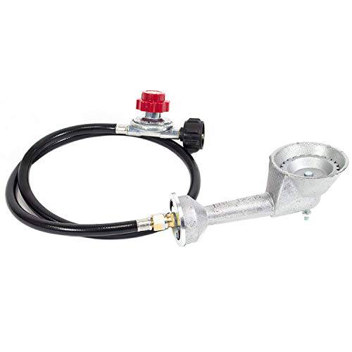 GasOne 50200+2109 Gas ONE High Pressure Cast-Iron Round Burner Head with Brass Fitting O - Grill Parts America
