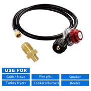 GASPRO 4FT 20 PSI Adjustable High Pressure Propane Regulator with Hose, LP Gas Grill Regulator Hose - Grill Parts America