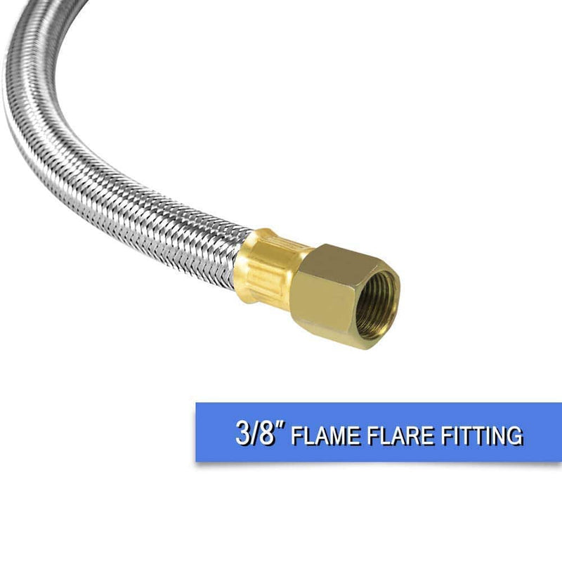 GASPRO 8FT 20 PSI Adjustable Propane Regulator with Braided Hose for Turkey Fryer, Burner, Cooker, Grill, Firepit etc - Grill Parts America