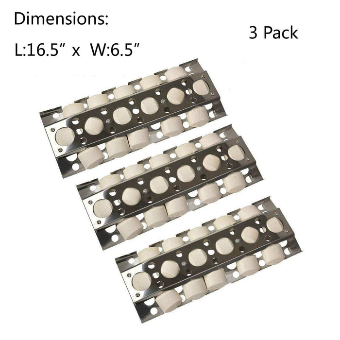 GasSaf Heat Plate 16.5 inch 3-Pack Stainless Steel Heat Plate, Heat Tent, Burner Cover, Vaporizor Bar and Flavorizer Bar - Grill Parts America