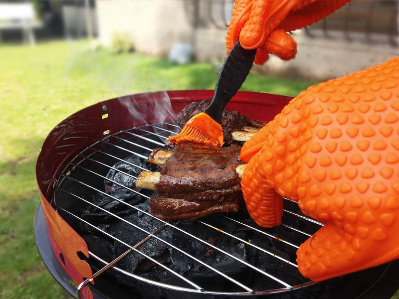 GK's 3 + 3 BBQ Man's Dream Set: Silicone BBQ Grill Gloves Plus Meat Shredder Claws Plus Silicone Basting Brush Plus 3 eBooks w/ Recipes - Grill Parts America