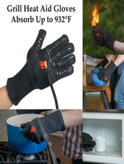 GRILL HEAT AID Extreme Heat Resistant BBQ Gloves. - Grill Parts America
