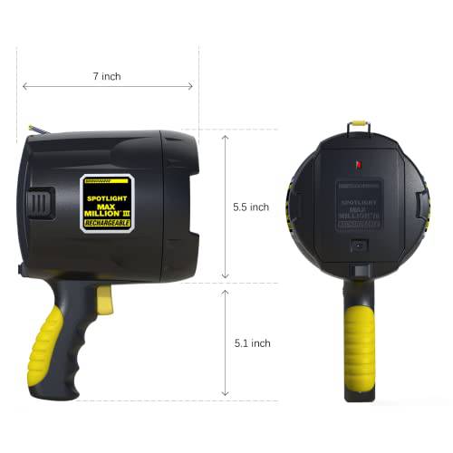 Brinkmann 800-2380-W Max Million III Waterproof ABS Plastic Construction Rechargeable Spotlight - Grill Parts America