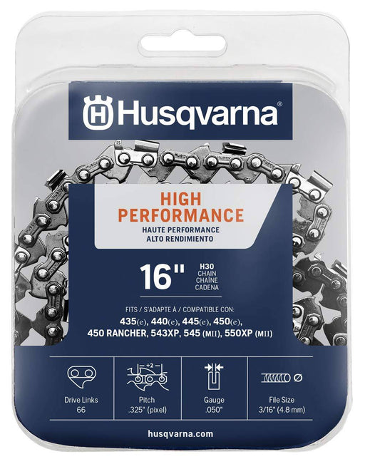 Husqvarna Chainsaw Chain 16" .050 Gauge .325 Pitch Low Kickback Low-Vibration - Grill Parts America