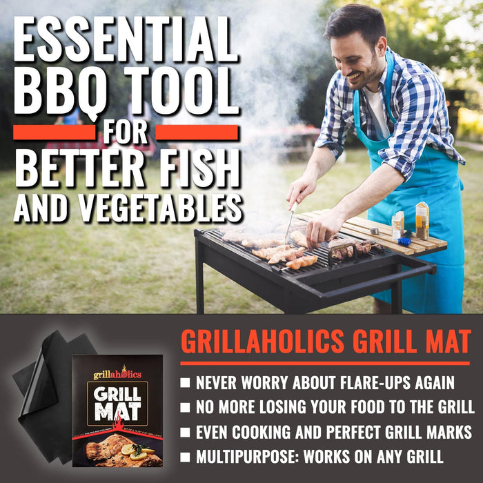 Grillaholics Grill Mat - Set of 2 Heavy Duty BBQ Grill Mats - Grill Parts America
