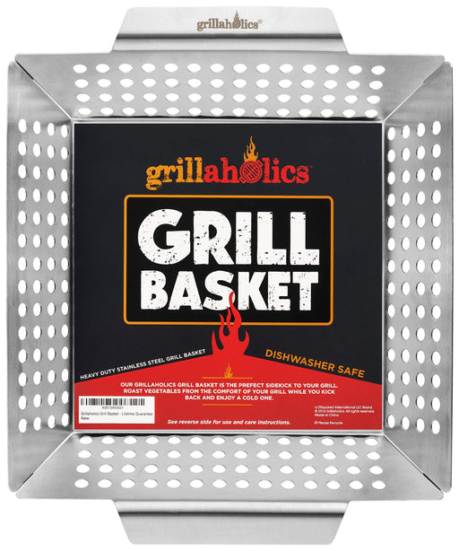 Grillaholics Heavy Duty Grill Basket - Large Grilling Basket - Grill Parts America