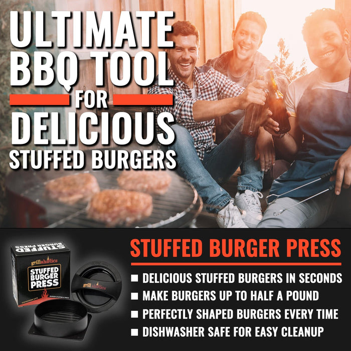 Grillaholics Stuffed Burger Press and Recipe eBook - Grill Parts America