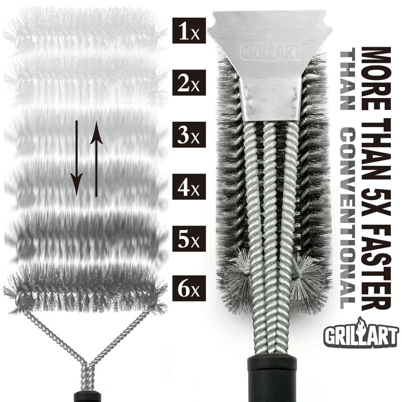 GRILLART Grill Brush and Scraper - Extra Strong BBQ Cleaner - Grill Parts America