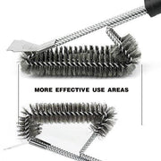 GRILLART Grill Brush and Scraper Best BBQ Brush for Grill, Safe 18" Stainless Steel Woven Wire 3 in 1 Bristles Grill Cleaning Brush - Grill Parts America