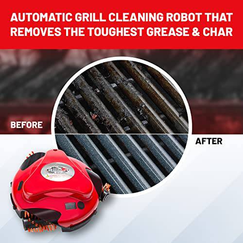 Grillbot GBU101 Automatic Grill Cleaning Robot with Durable Brass Brushes,  Red