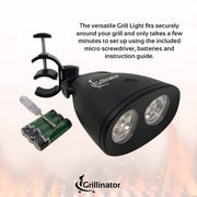 Grillinator Authentic Grilluminator BBQ Grill Light-Ultra Bright Handle Mount LE, Black - Grill Parts America