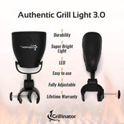 Grillinator Authentic Grilluminator BBQ Grill Light-Ultra Bright Handle Mount LE, Black - Grill Parts America