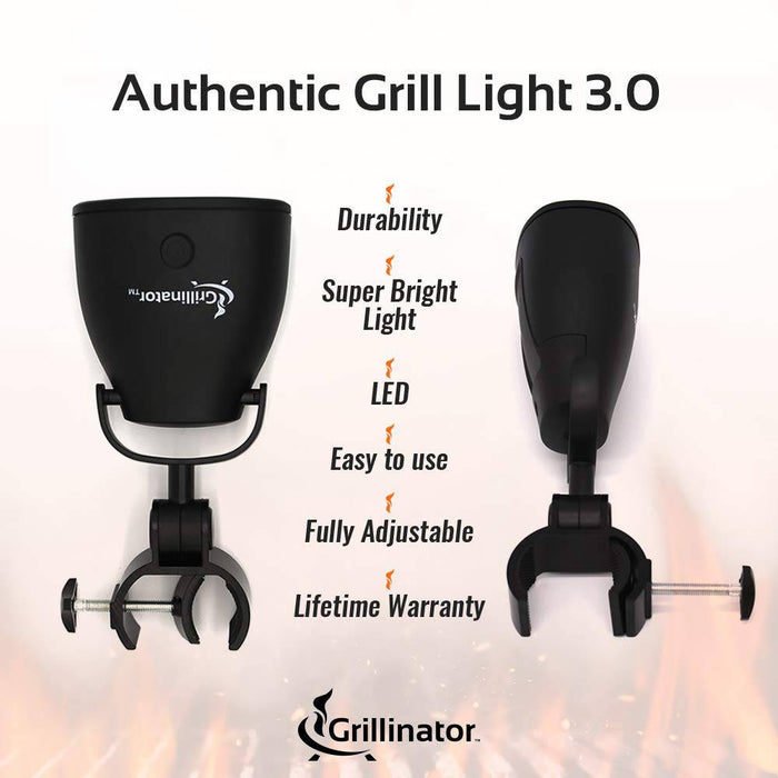 Grillinator Authentic Grilluminator BBQ Grill Light-Ultra Bright Handle Mount LE, Black - Grill Parts America