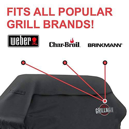 Grillman Premium (58 Inch) BBQ Grill Cover, Heavy-Duty Gas Grill Cover For Weber, Brinkmann, Char Broil etc. Rip-Proof , UV & Water-Resistant - Grill Parts America
