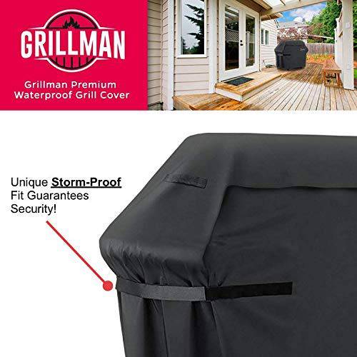 Grillman Premium (58 Inch) BBQ Grill Cover, Heavy-Duty Gas Grill Cover For Weber, Brinkmann, Char Broil etc. Rip-Proof , UV & Water-Resistant - Grill Parts America