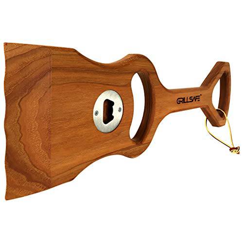 GrillSafe Pitmaster Superior Quality Wooden Grill Scrapers & BBQ Grill Cleaner. Versatile Non-Wire Dual-Handled Grill Brush & Bottle Opener. - Grill Parts America