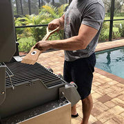 GrillSafe Pitmaster Superior Quality Wooden Grill Scrapers & BBQ Grill Cleaner. Versatile Non-Wire Dual-Handled Grill Brush & Bottle Opener. - Grill Parts America