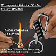 Keychain Bottle Opener Flint Fire Starter Permanent Match Multi-tool Keychain Waterproof Keychain - Grill Parts America