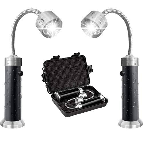 Grill Light Set, Powerful Magnetic Base Super Bright BBQ Lights - 360 Degree Flexible Gooseneck LED with 3 Brightness Levels, Heat Resistant Aluminum Barbecue Grill Light (2021 Upgraded Version) - Grill Parts America