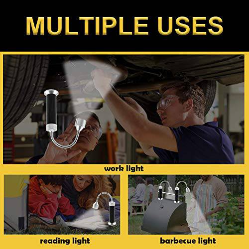 Grill Light Set, Powerful Magnetic Base Super Bright BBQ Lights - 360 Degree Flexible Gooseneck LED with 3 Brightness Levels, Heat Resistant Aluminum Barbecue Grill Light (2021 Upgraded Version) - Grill Parts America