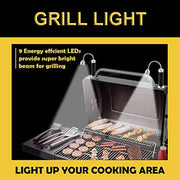 Grill Light Set, Powerful Magnetic Base Super Bright BBQ Lights - 360 Degree Flexible Gooseneck LED with 3 Brightness Levels, Heat Resistant Aluminum Barbecue Grill Light (2021 Upgraded Version) - Grill Parts America