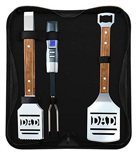 Hike Crew Dad BBQ Tools Gift Set – 4-Piece Grill Accessories Utensils Kit - Grill Parts America