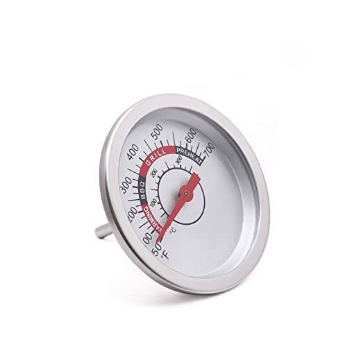 Hiorucet Grill Thermometer Heat Indicator Replacement for Brinkmann 810-3660-S, Charbroil 463241113, 463449914, 463446015 Models, 2 3/8 Inch Smoker Temperature Gauge with Fahrenheit. - Grill Parts America