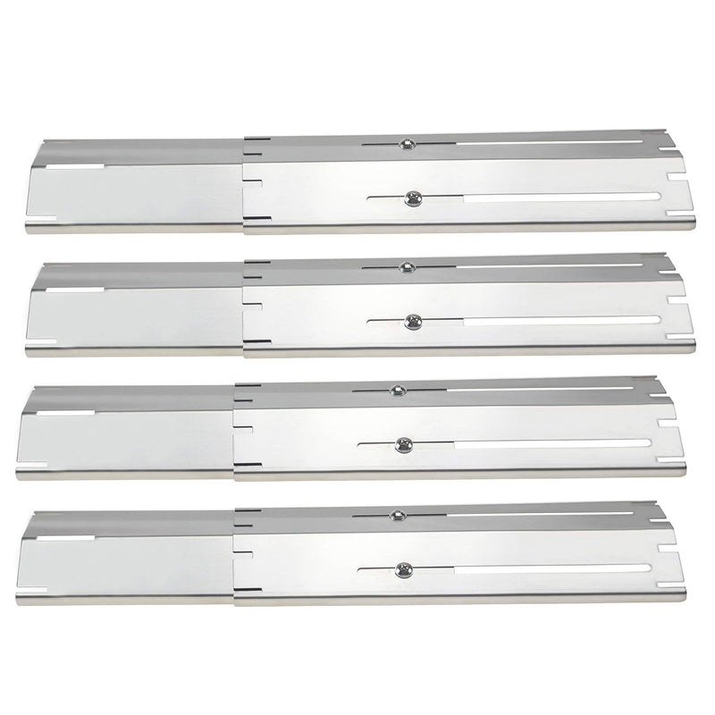 Hisencn Universal Replacement Heavy Duty Adjustable Stainless Steel Heat Plate Shield, Brinkmann Gas Grill, Extends from 11.75" up to 21" L - Grill Parts America