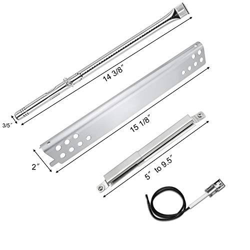 Hisencn 304 Stainless Steel Grill Parts Kit for Charbroil Advantage Series 4 Burner 463240015, 463240115, 463343015, 463344015 Gas Grill, Burner, Heat Plate, Carryover Tube Replacement Parts - Grill Parts America