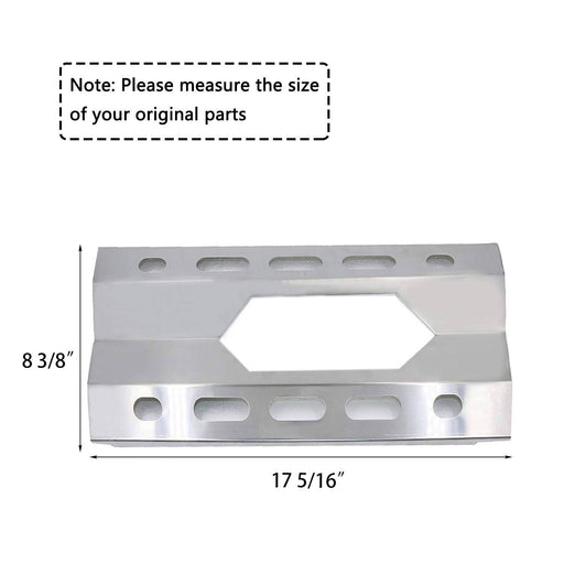 Hisencn Grill Nexgrill 720-0047-U, 720-0008T 3-Pack 17 5/16 inch Stainless Steel Heat Shield Plate Tent Burner Cover Flame Tamer - Grill Parts America