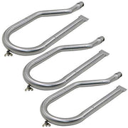 Hisencn Stainless Steel Gas Grill Burner Replacement, BBQ Tube Pipe Burner Parts,16 1/2 inch x 6 1/8 inch,Set of 3 - Grill Parts America
